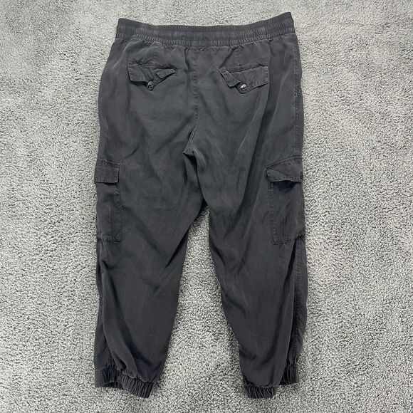 Lg Cloth Stone Cargo Crop Jogger Pants Black Stonewashed Tencel Lyocell Grunge‎ - Picture 5 of 7